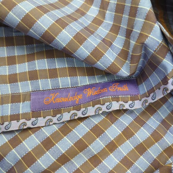 Robert Graham Modern American Shirt XL Flip Cuff Plaid Button Down Long Sleeve - Picture 5 of 11